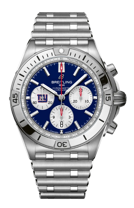 Review Breitling CHRONOMAT B01 42 NFL NEW YORK GIANTS EDITION Replica watch AB01342B1CAA1